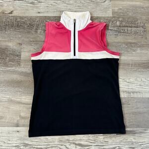 Vintage Ralph Lauren Active Sleeveless Quarter Zip Polo Tank Y2K Sporty Preppy